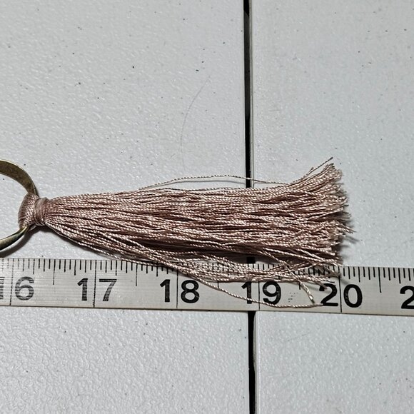 Ann Taylor LOFT Boho Beaded Pink Tassel Statement Necklace Gold Tone Ring - Picture 9 of 9